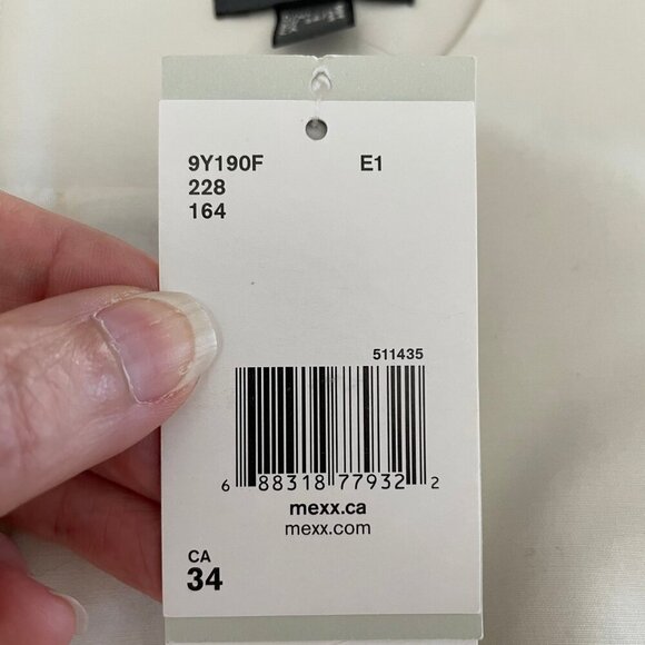 Mexx Neutral Sleeveless Lined Cotton Fitted Sheath Dress Cream Sz 34 NWT - Picture 7 of 16